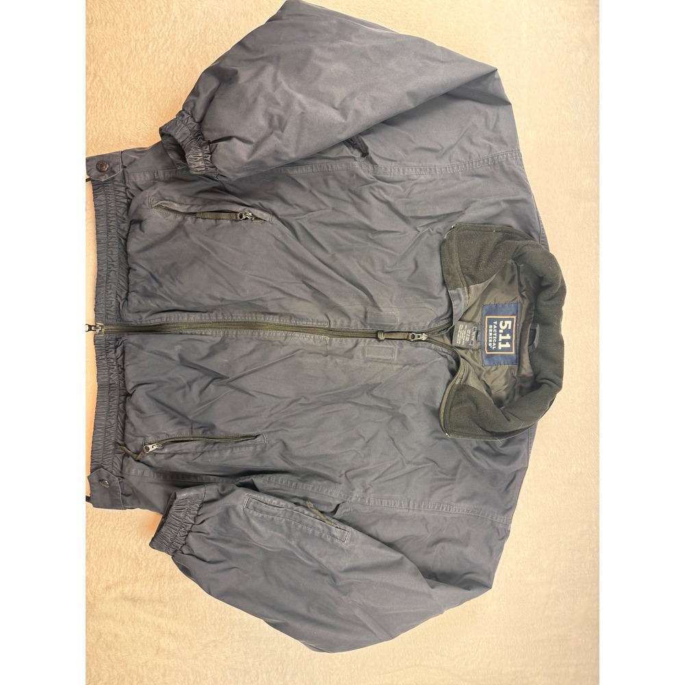 5.11 Tactical Series Mens Large Navy Blue Nylon Duty Jacket RN 109614